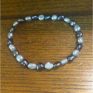 Women's freshwater Gray Black Pearl Bracelet One Size